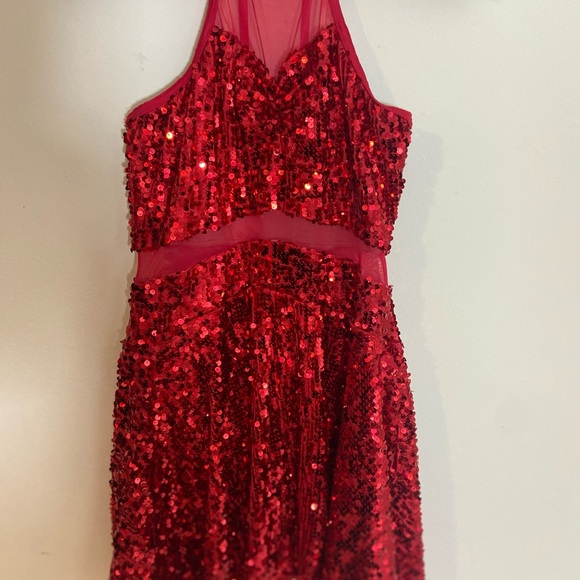 Weissman Dance Costume Red Sparkle CAN'T TURN YOU LOOSE 8809 LA - Picture 7 of 12